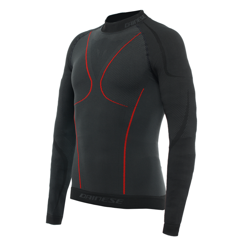 Thermal Motorcycle Long Sleeve Shirt Men - Mid Layer Winter - Black/Red