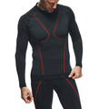 Thermal Motorcycle Long Sleeve Shirt Men - Mid Layer Winter - Black/Red