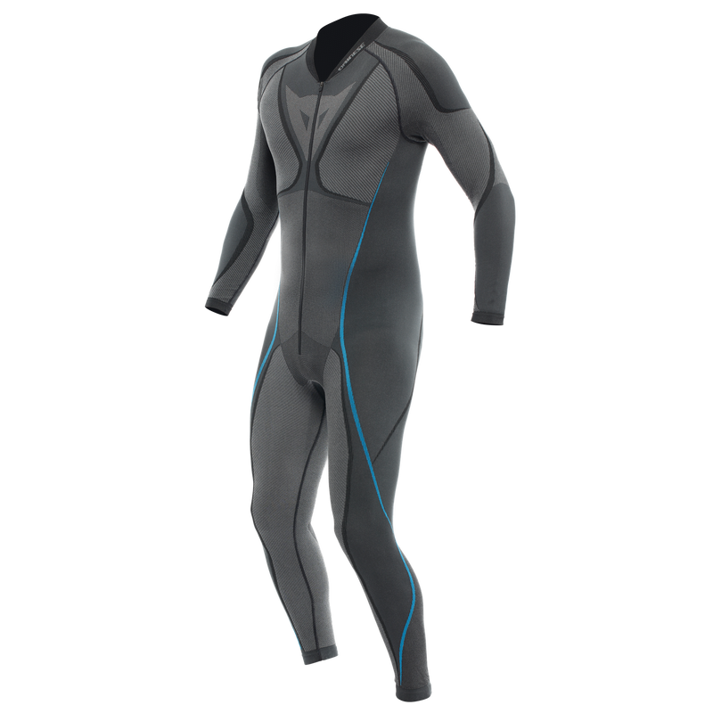 Technical Motorcycle Undersuit Men - Base Layer Summer - Black/Blue
