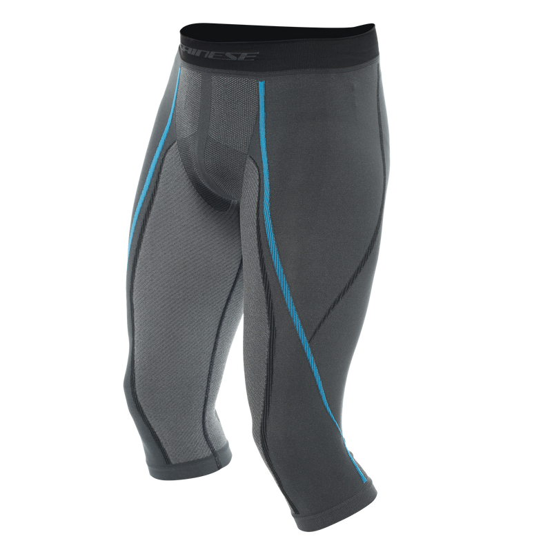 Technical 3/4 Motorcycle Undershorts Men - Base Layer Summer - Black/Blue
