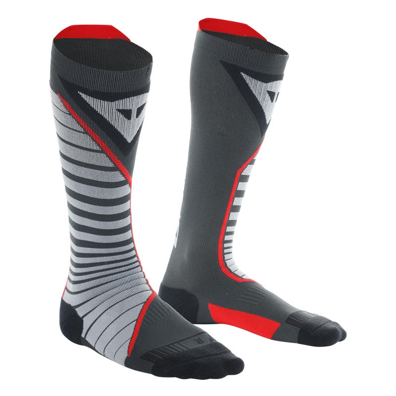 Technical Motorcycle Long Socks Unisex - Mid Layer Winter - Black/Red