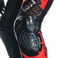 Misano 3 D-AIR® - Men's 1-Piece Motorcycle Perforated Leather Suit With Airbag - Black/Red/Red-Fluo