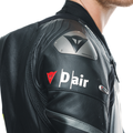 Misano 3 D-AIR® - Men's 1-Piece Motorcycle Perforated Leather Suit With Airbag - Black/Anthracite/Yellow-Fluo