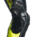 Misano 3 D-AIR® - Men's 1-Piece Motorcycle Perforated Leather Suit With Airbag - Black/Anthracite/Yellow-Fluo