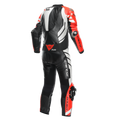 Mugello 3 D-AIR® - Men's One-Piece Perforated Leather Motorcycle Suit - Black/Fluo-Red/White
