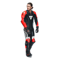 Mugello 3 D-AIR® - Men's One-Piece Perforated Leather Motorcycle Suit - Black/Fluo-Red/White