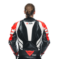 Mugello 3 D-AIR® - Men's One-Piece Perforated Leather Motorcycle Suit - Black/Fluo-Red/White