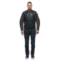 Smart Jacket Leather - Men's Motorcycle Leather Vest With Integrated Airbag - Black