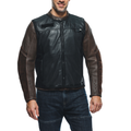 Smart Jacket Leather - Men's Motorcycle Leather Vest With Integrated Airbag - Black