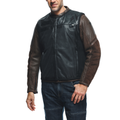 Smart Jacket Leather - Men's Motorcycle Leather Vest With Integrated Airbag - Black