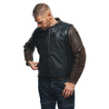 Smart Jacket Leather - Men's Motorcycle Leather Vest With Integrated Airbag - Black
