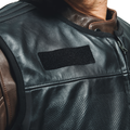 Smart Jacket Leather - Men's Motorcycle Leather Vest With Integrated Airbag - Black