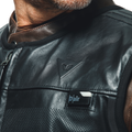 Smart Jacket Leather - Men's Motorcycle Leather Vest With Integrated Airbag - Black