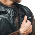 Smart Jacket Leather - Men's Motorcycle Leather Vest With Integrated Airbag - Black