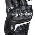 Carbon 4 - Women's Motorcycle Long Leather Gloves - Black/Black/White