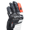 Carbon 4 - Women's Motorcycle Long Leather Gloves - Black/White/Fluo-Red