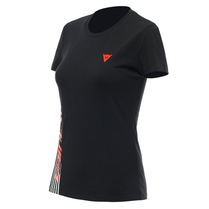 Dainese Logo - Women's T-Shirt - Black/Fluo-Red