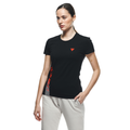 Dainese Logo - Women's T-Shirt - Black/Fluo-Red