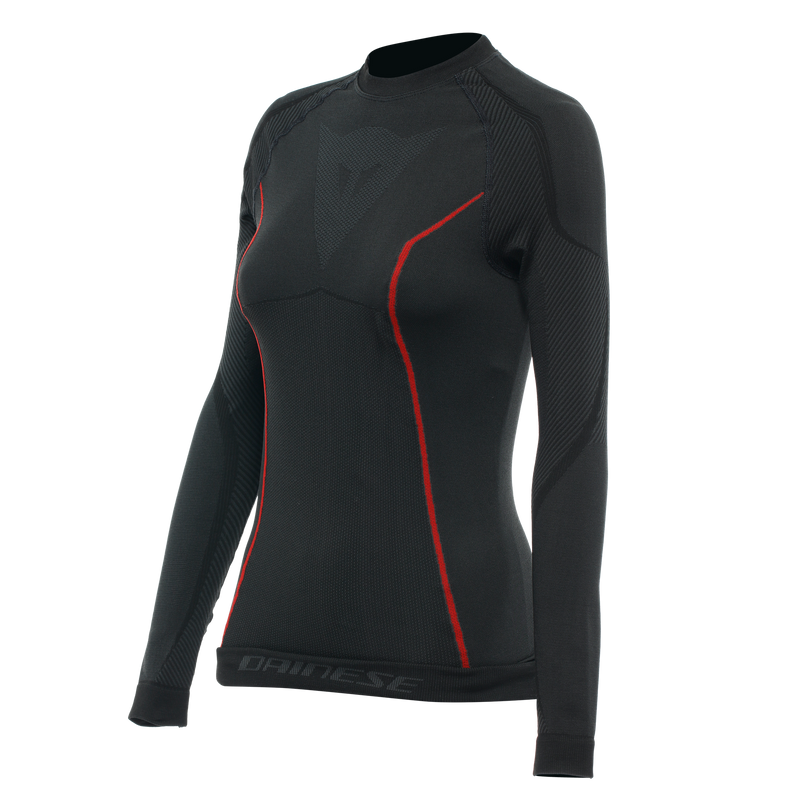 Thermal Motorcycle Long Sleeve Shirt Women - Mid Layer Winter - Black/Red