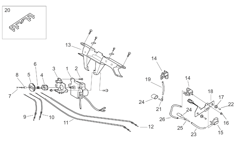 Valve lever cable guide