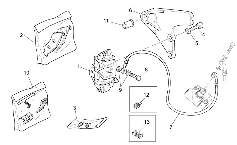 Rear brake caliper, black