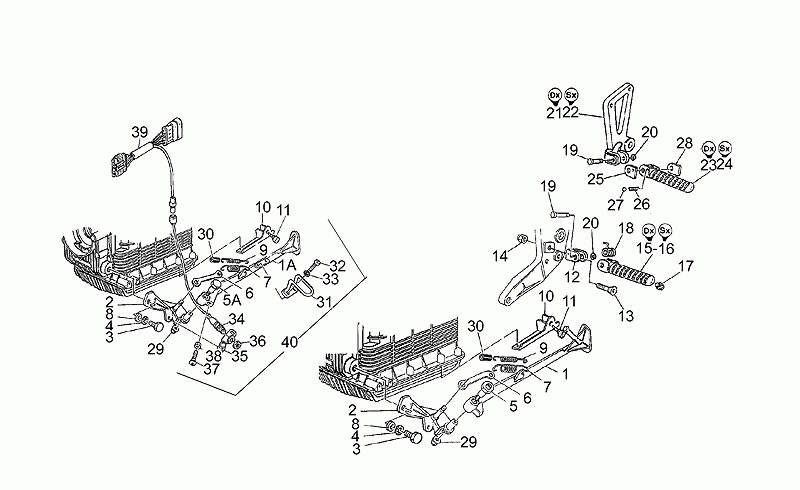 RH footrest support