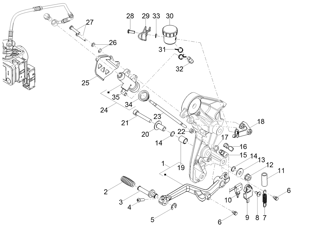 Brake master cyl.protection