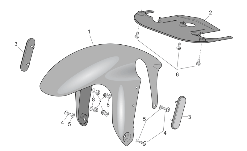 Front mudguard, red