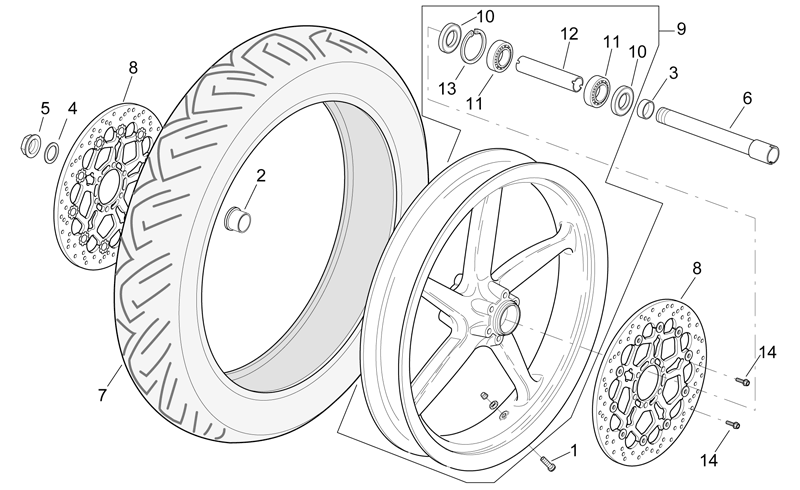 Front wheel spindle