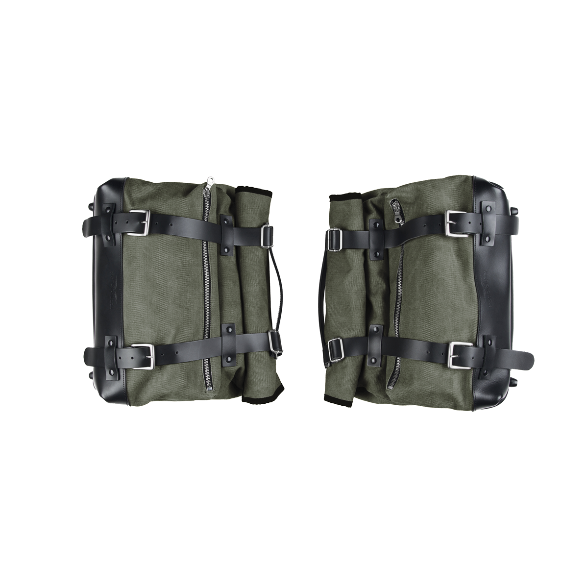 CANVAS SIDE BAGS (PAIR) - MILITARY GREEN - 2S001420