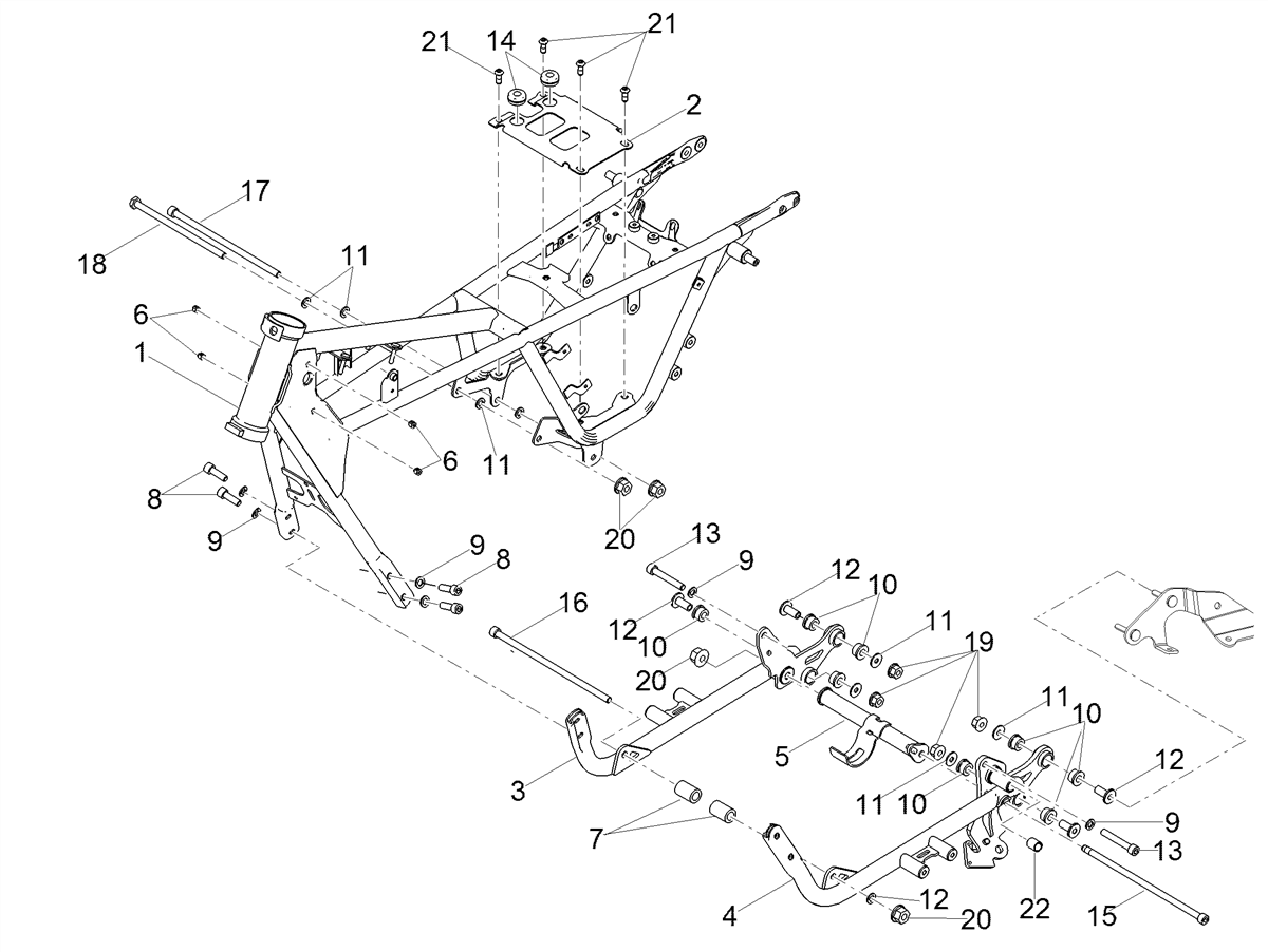 LH cradle arm