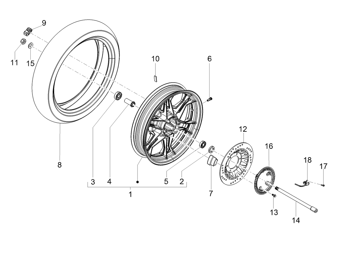 Rear tyre 130/80-17 Dunlop