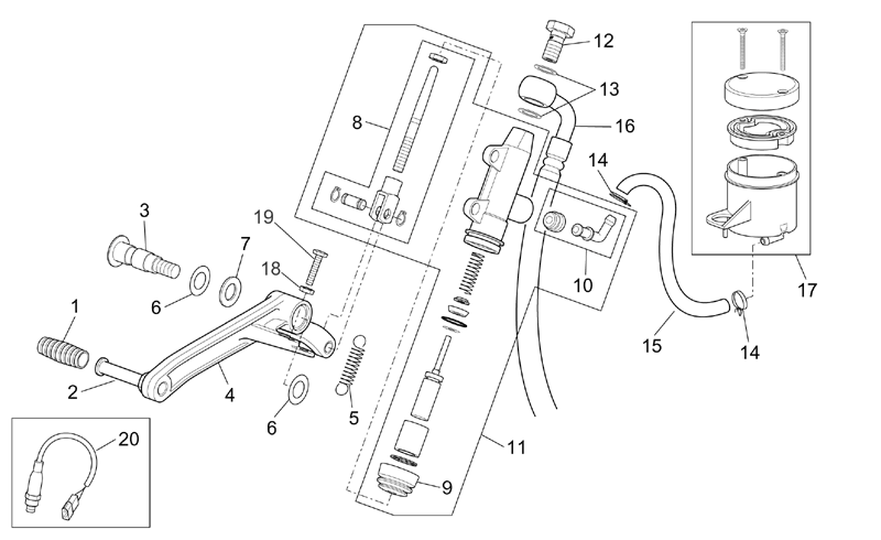 Rear master cylinder