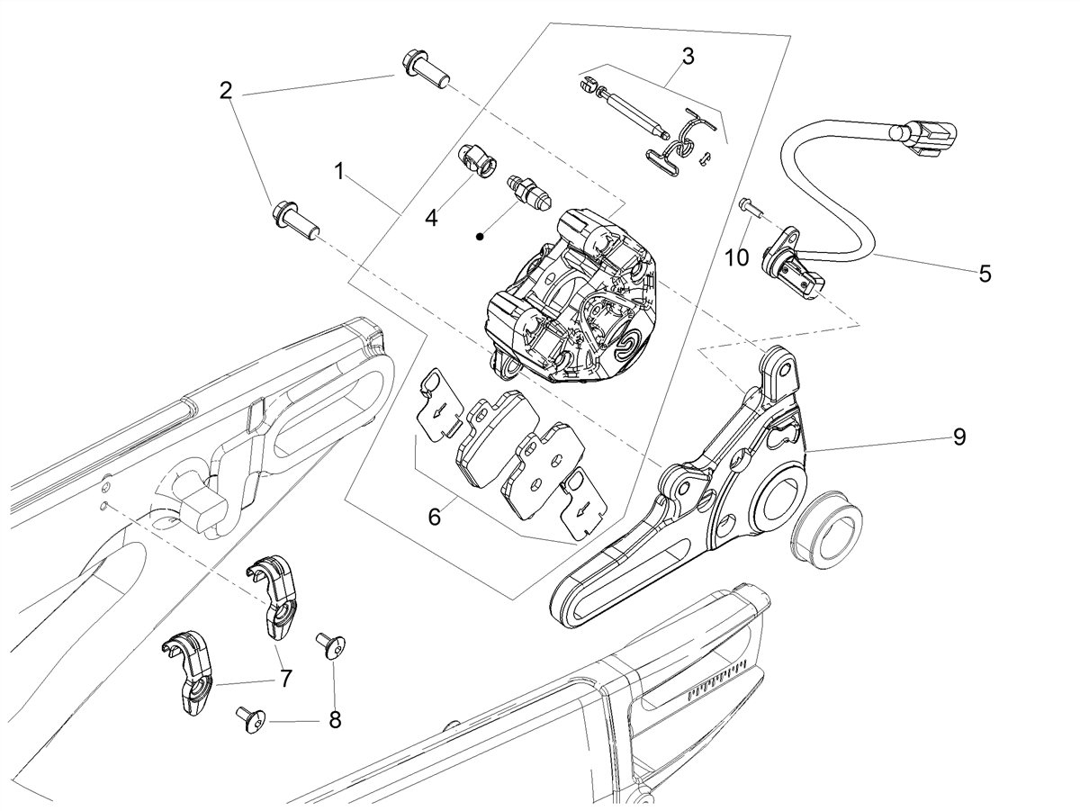 Rear caliper support bracket