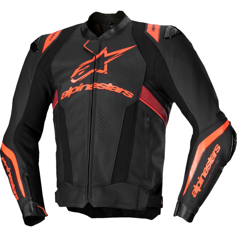 Alpinestars Missile v3 Ignition Leather Jacket - Black/Red Fluo/Dark Red