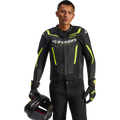 Alpinestars GP Force v2 Airflow Leather Jacket - Black/Yellow Fluo
