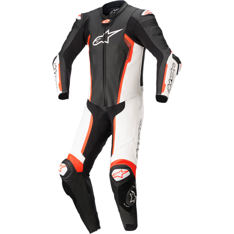 Alpinestars Missile v2 - 1-Piece Leather Suit - Black/White/Red Fluo