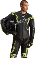 Alpinestars GP Tech v5 1-Piece Leather Suit - Black/White/Yellow Fluo