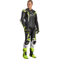 Alpinestars GP Tech v5 1-Piece Leather Suit - Black/White/Yellow Fluo