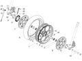 Front wheel complete with bearings 3.5x17" Beige