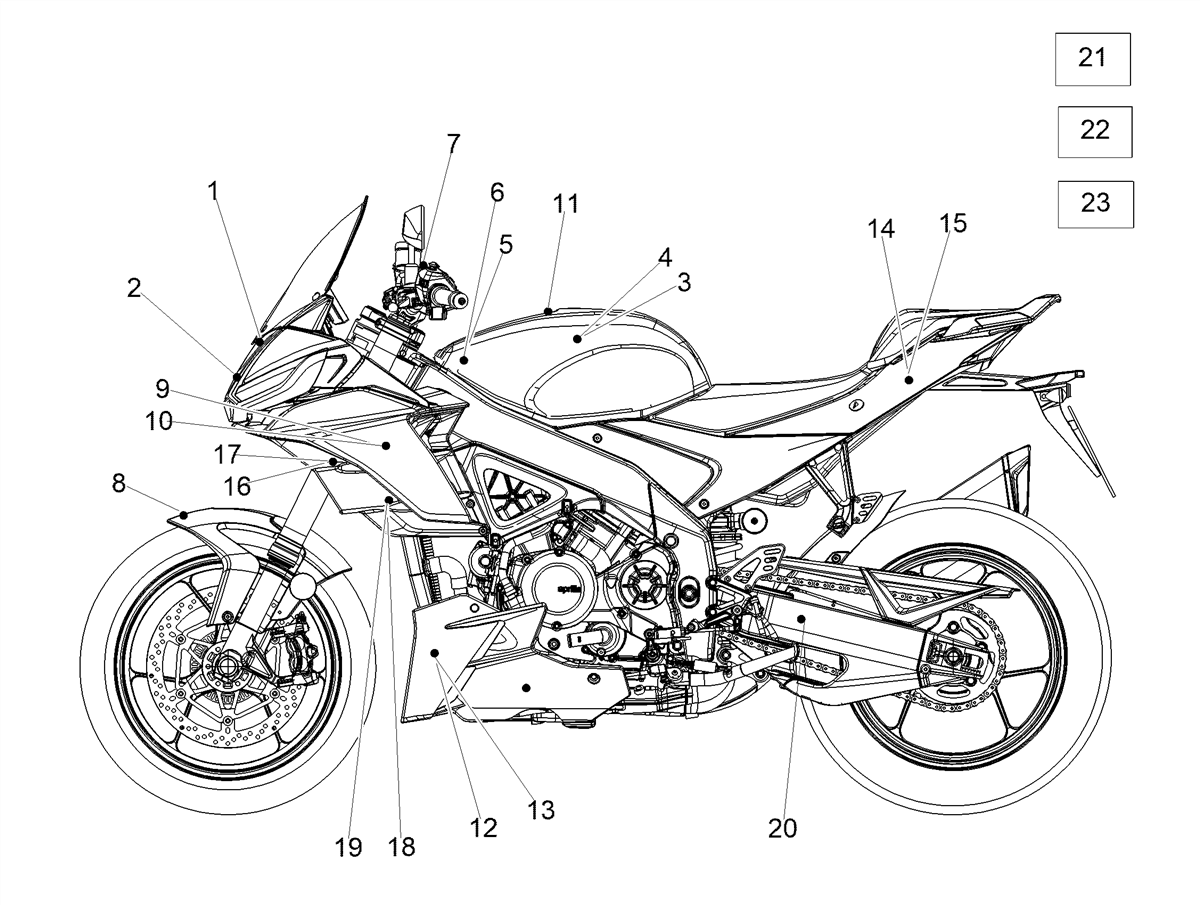 RH rear fairing decal "TUONO"