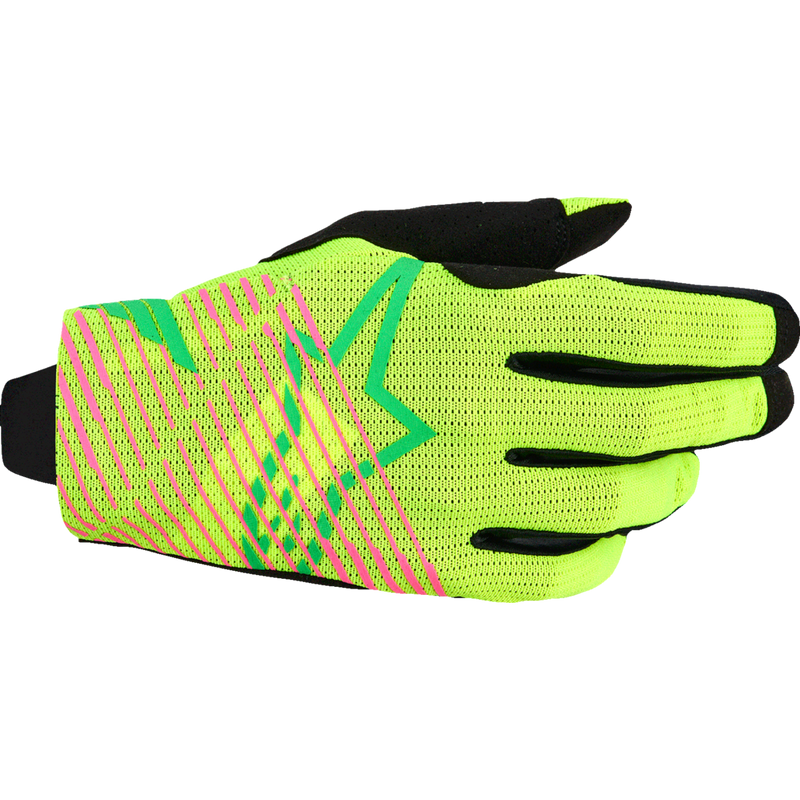 Alpinestars Radar Pro Gloves - Green/Fluo Yellow/Fluo Pink