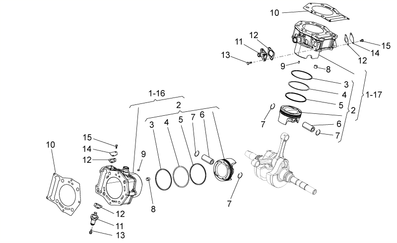 Piston assy cat.1 "M"
