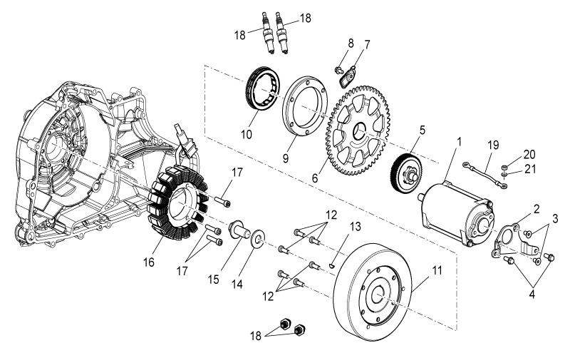 Starter motor gear