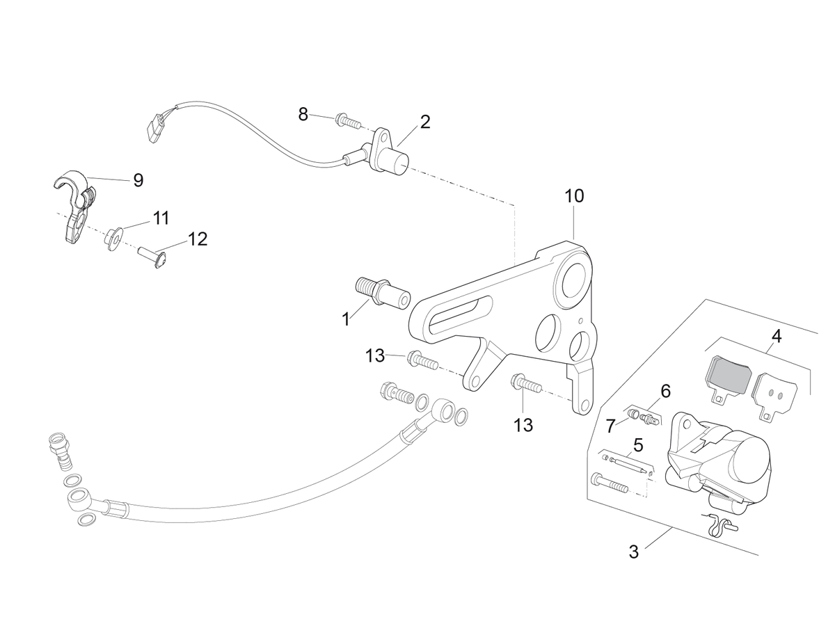 Rear brake caliper support