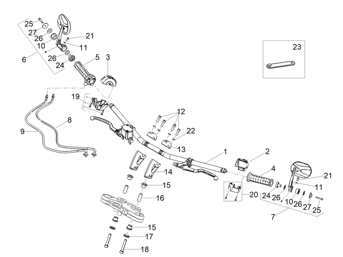 LH handlebar control set
