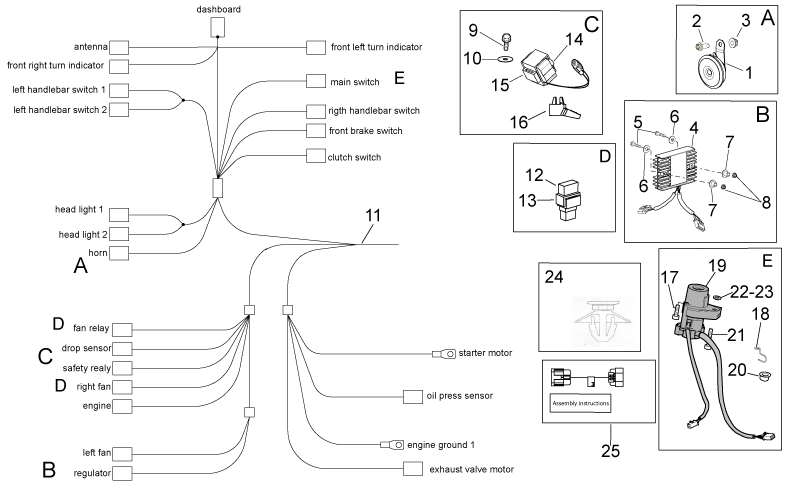 Main cable harness T.C.+ABS