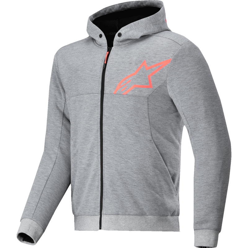 Alpinestars Chrome v2 Sport Hoodie - Heather Gray/Red Fluo