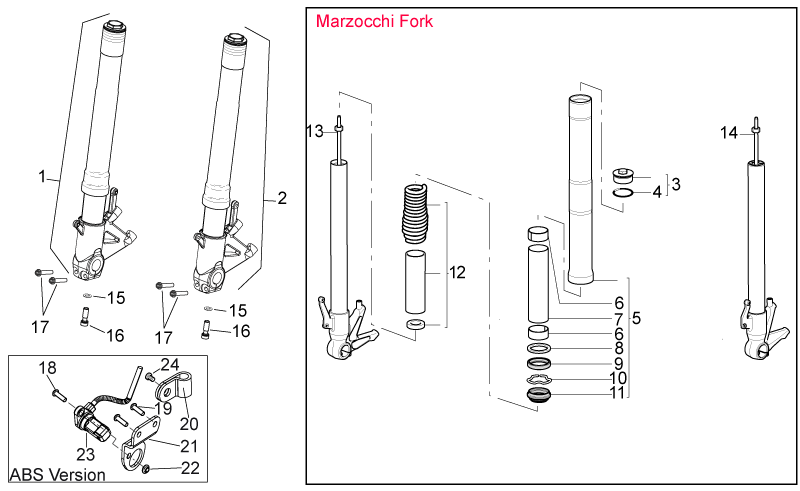Hub+RH fork leg