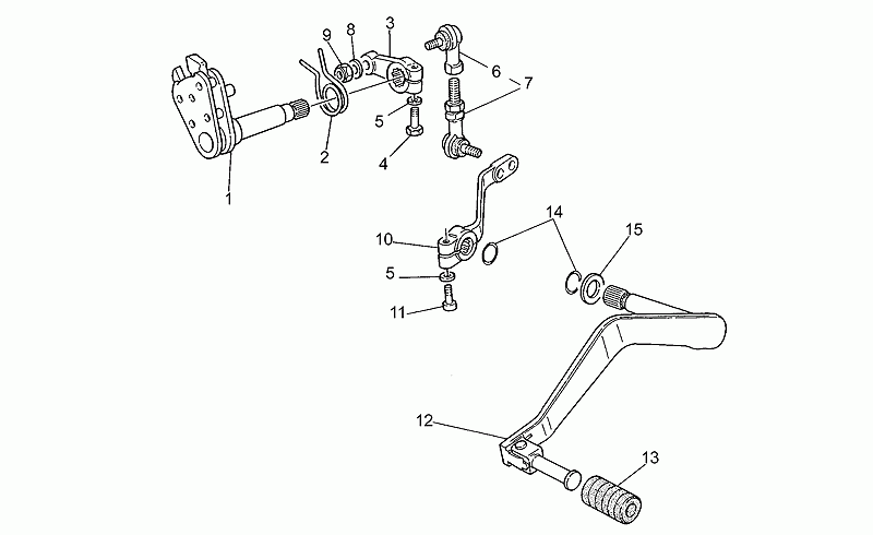 Complete gearchange lever cromo